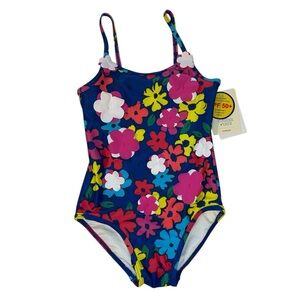 Tucker + Tate Blue Pink Yellow White Floral Girls Swimsuit One Piece Size 3